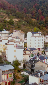 航拍皖南山区徽派乡村建筑视频旅游目的地视频