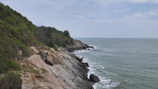 南海茂名海域海岸航拍视频