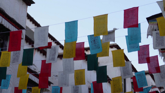 经幡藏族西藏布达拉宫中华民族园视频