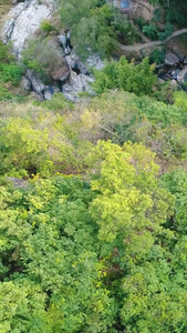 俯瞰瀑布航拍自然美景视频