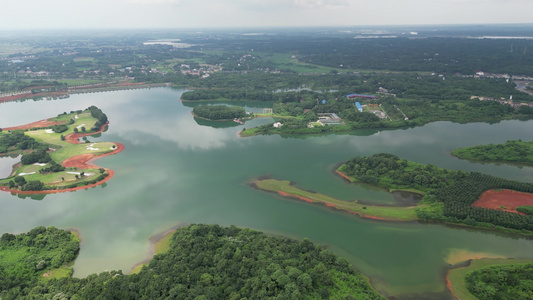 湖南常德清水湖4A景区航拍视频