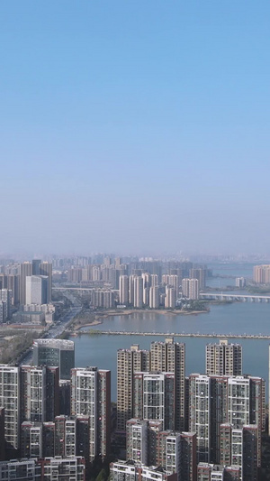 航拍全国第一大城中湖湖北汤逊湖风景素材湖景素材68秒视频