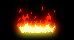 烧着燃烧火焰动画素材8秒视频