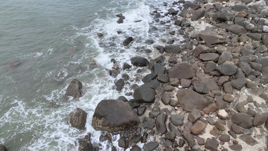 南海茂名海域海岸航拍视频