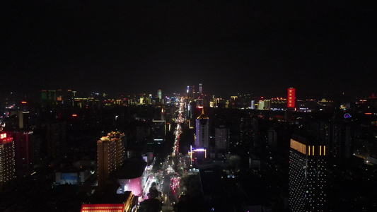 广西南宁城市夜景灯光航拍视频[灯光灿烂]视频