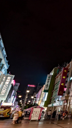 成都春熙路商业步行街人流延时摄影夜生活15秒视频