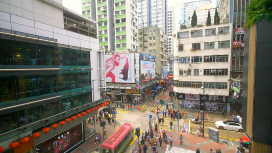 香港九龙塘商业大街延迟实拍视频视频