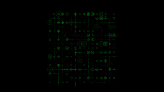科技网格点线圆环随机变化HUD视频