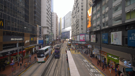 香港商业大街实拍视频4K视频