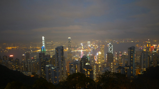 香港太平山顶延时夜景视频视频
