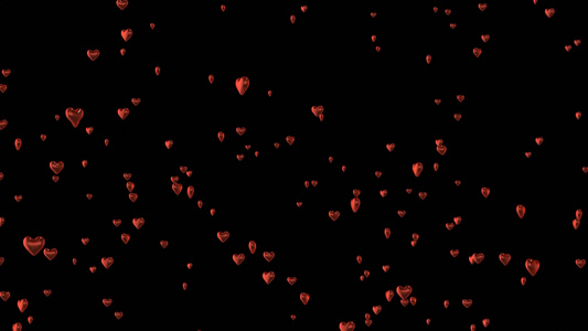 透明通道上升的红色气球粒子视频