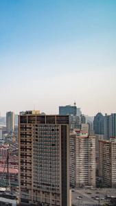 上海地标城市发展远景大楼交通蓝天延时摄影视频