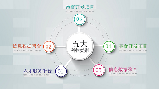 微粒体风格信息简约商务企业数据分析展示AE模板视频