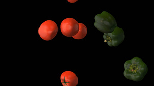 透明通道西红柿青椒蔬菜视频素材60秒视频