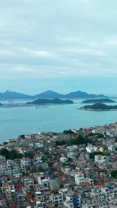 航拍傍晚东山铜陵风景区海岸线视频