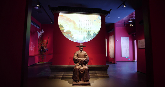 薛瑄家庙历史博物馆雕塑历史人物视频