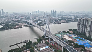 4k广州鹤洞大桥扩建33秒视频