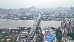 4k广州鹤洞大桥扩建25秒视频