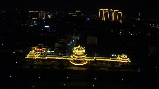 城市夜景灯光航拍视频