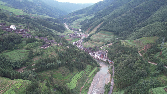 龙脊河的风景视频