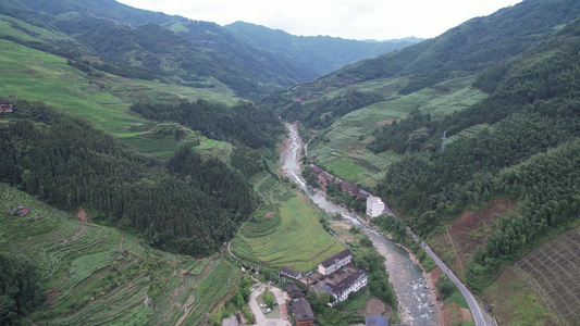 龙脊河的风景视频