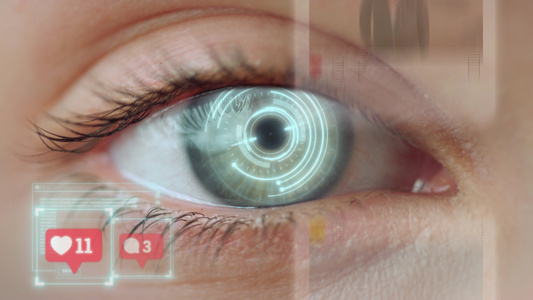 社交网络眼睛扫描检查提要喜欢收集记忆分析视频
