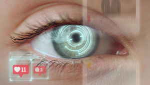 社交网络眼睛扫描检查提要喜欢收集记忆分析20秒视频
