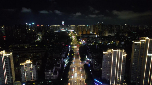 江西赣州城市夜景灯光航拍视频