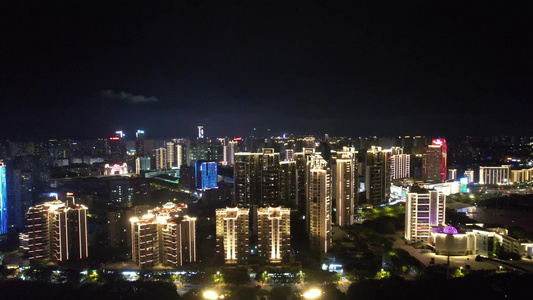 江西赣州城市夜景灯光航拍视频