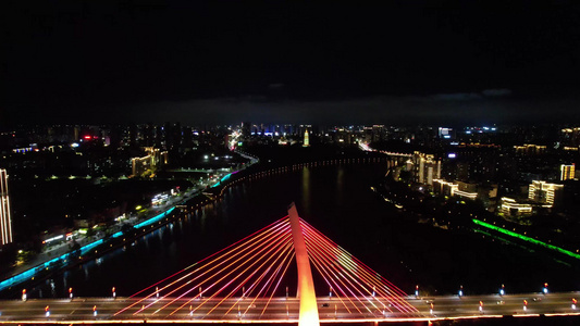 江西赣州城市夜景灯光航拍视频