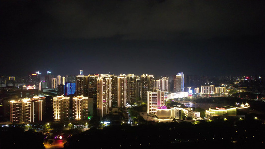 江西赣州城市夜景灯光航拍视频