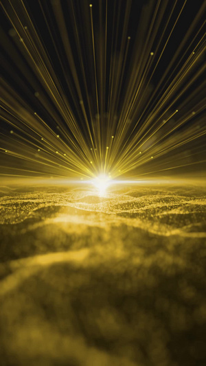 金色粒子年会颁奖光线背景12秒视频