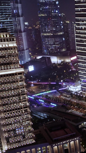 上海东方明珠夜景航拍上海地标建筑视频