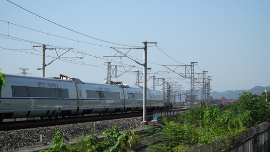 高铁行使火车动车和谐号复兴号铁路运输视频