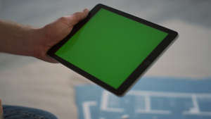 平板电脑绿屏屏幕特写26秒视频