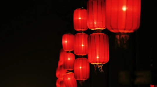 中国风大红灯笼高高挂素材背景视频视频
