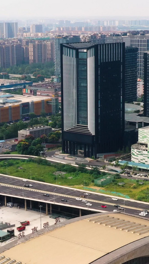 成都南站广场周边商圈CBD航拍环绕素材城市商业139秒视频