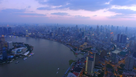 浦江两岸风景航拍视频