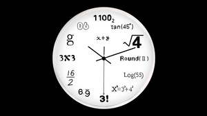 数学时钟公式时间表盘高清带透明通道30秒视频