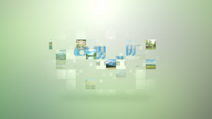 蓝色 绿色 logo图片汇聚  AE2017模板8秒视频