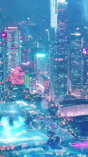 赛博朋克风霓虹未来城市元宇宙8秒视频