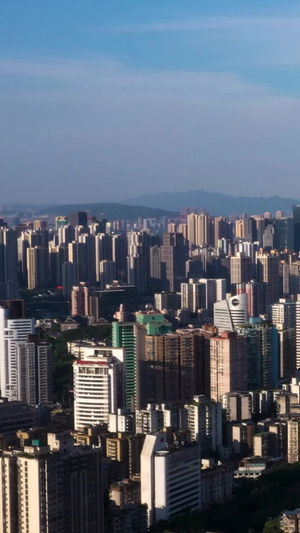 重庆城市一镜到底航拍素材江北区71秒视频