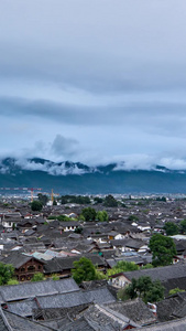 延时云南丽江古城日转夜视频