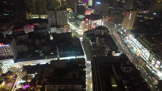 广西南宁城市夜景灯光航拍视频
