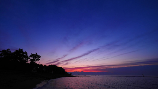 震撼海面夕阳日落火烧云唯美意境视频