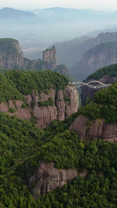 5A浙江神仙居景区起伏的山脉自然风光航拍视频旅游景点视频