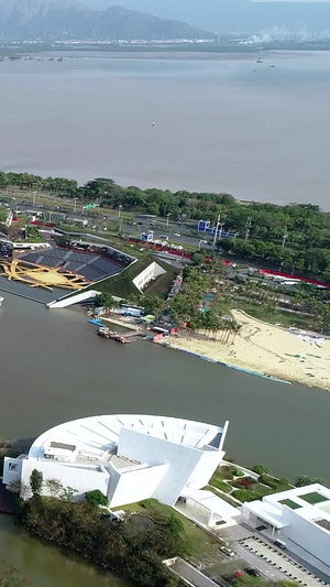 深圳欢乐海岸航拍建筑群25秒视频