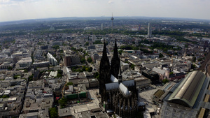 航拍德国科隆大教堂67秒视频