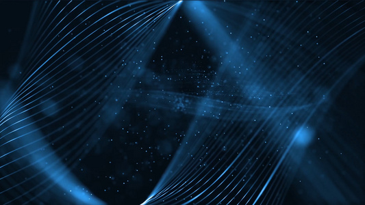 蓝色科技线条粒子元素合成背景视频