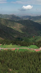 航拍5A国家风景名胜天山天池景区盘山公路视频旅游目的地视频